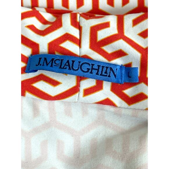 J. McLaughlin Womens Large White Coral Geo Print Catalina Wrap Tank Top - Picture 3 of 5